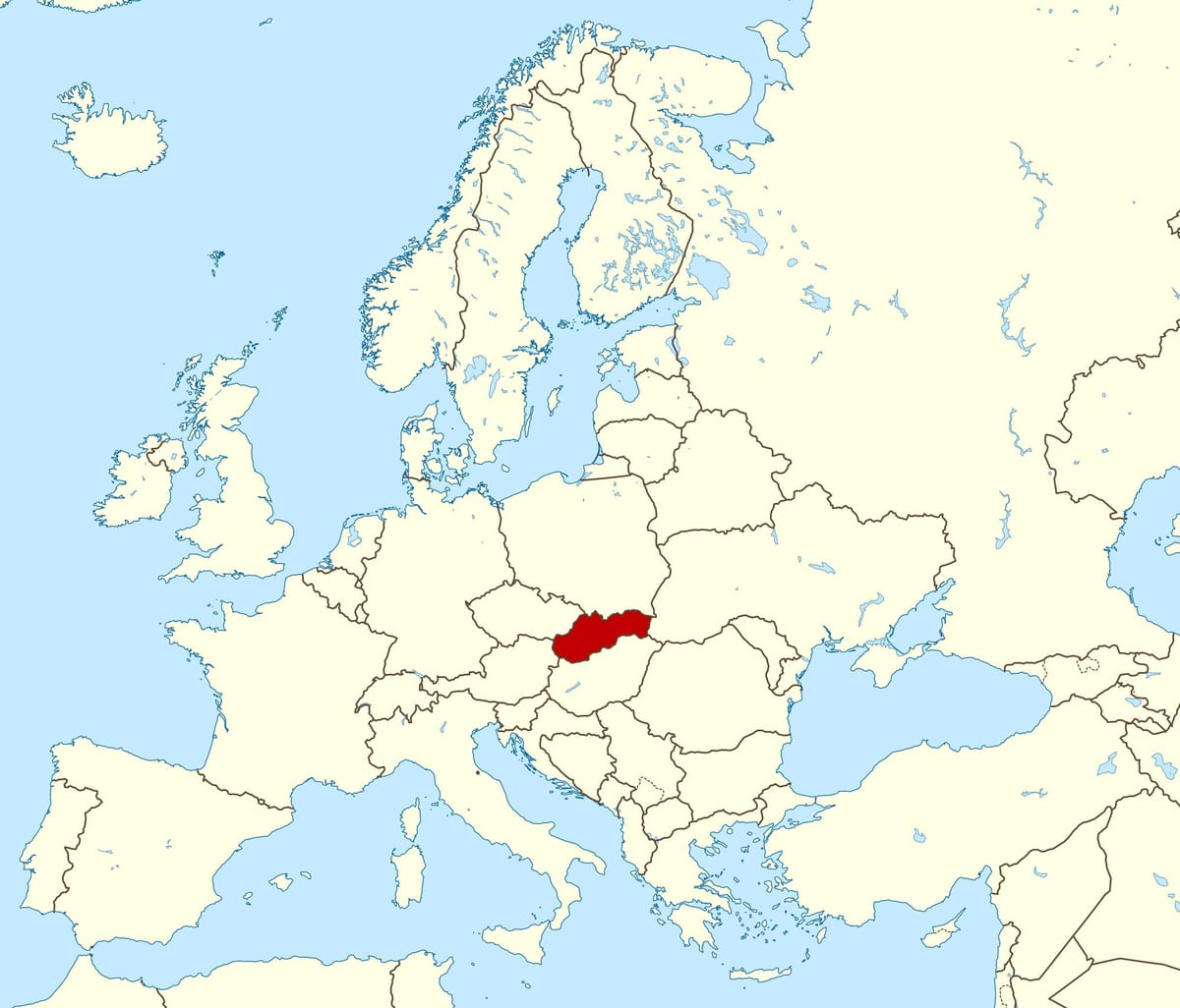 mapa d'Eslovàquia mapa d'europa