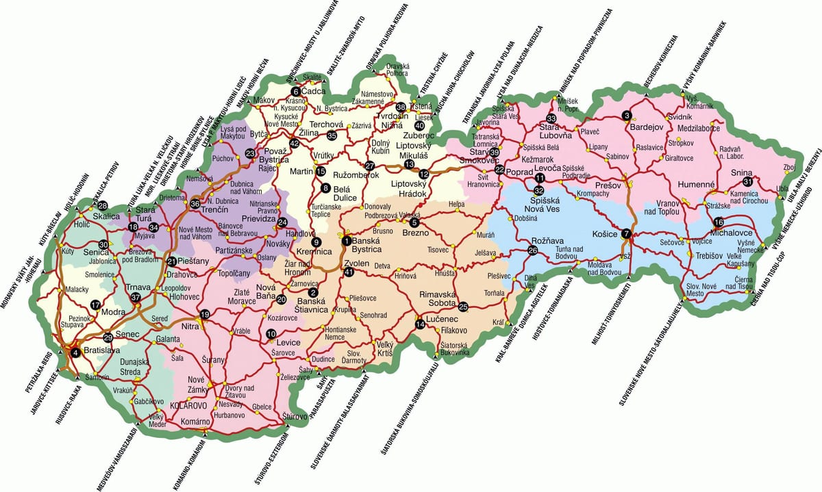 Eslovàquia atraccions turístiques mapa