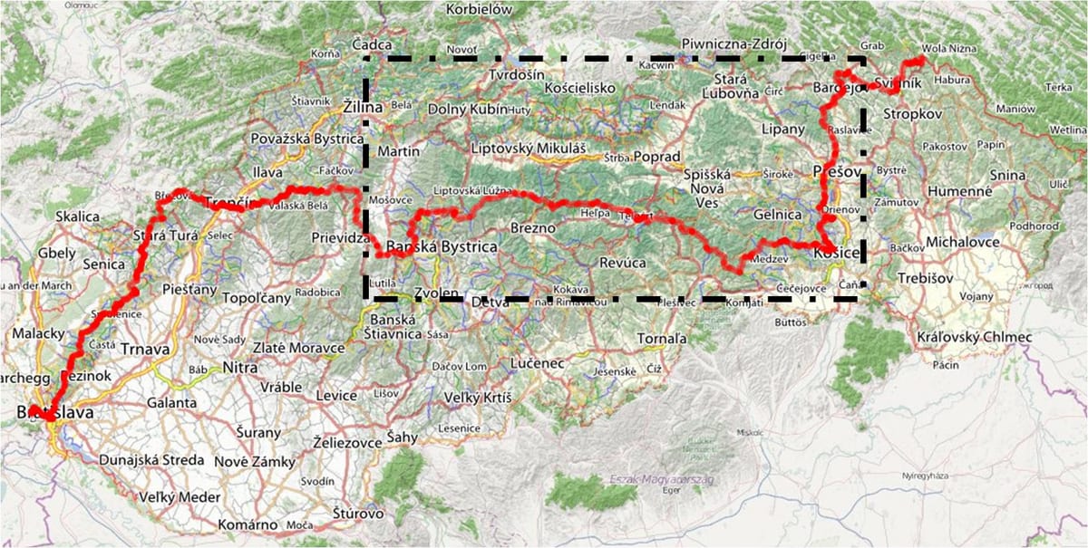 senderisme mapa Eslovàquia