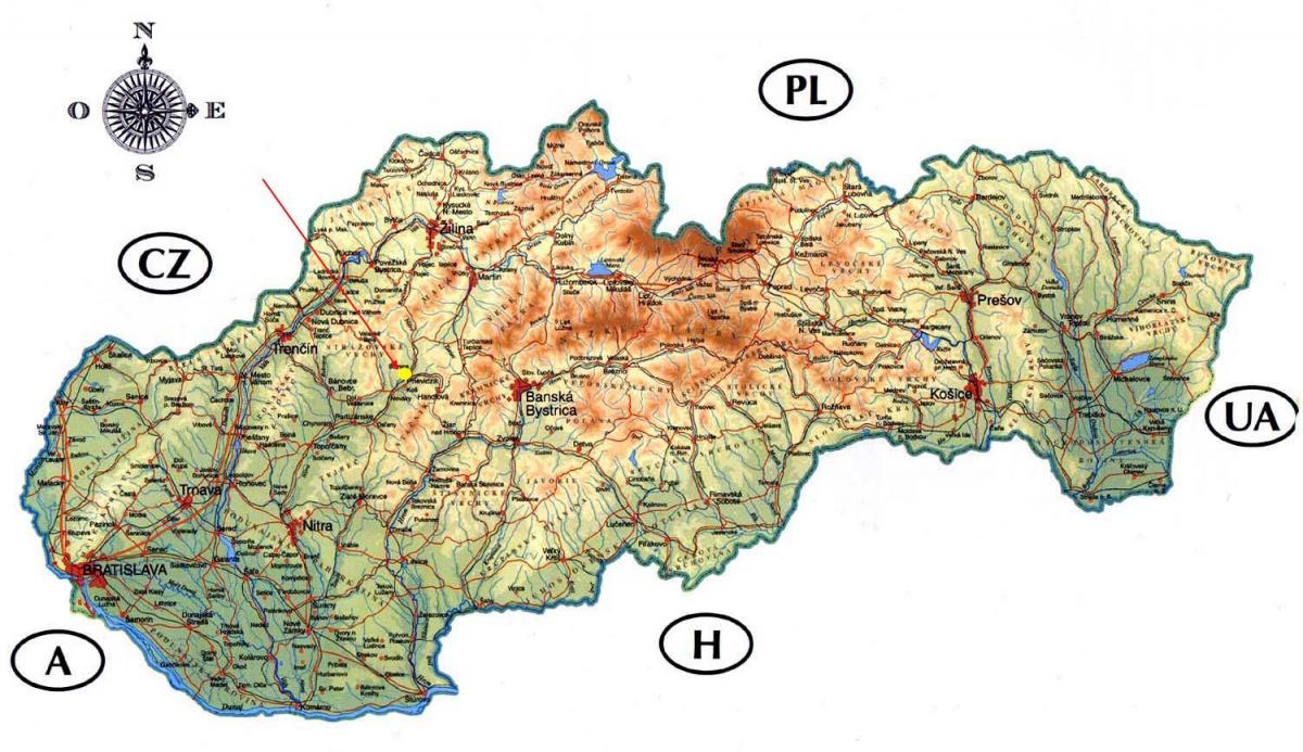 mapa d'Eslovàquia castells