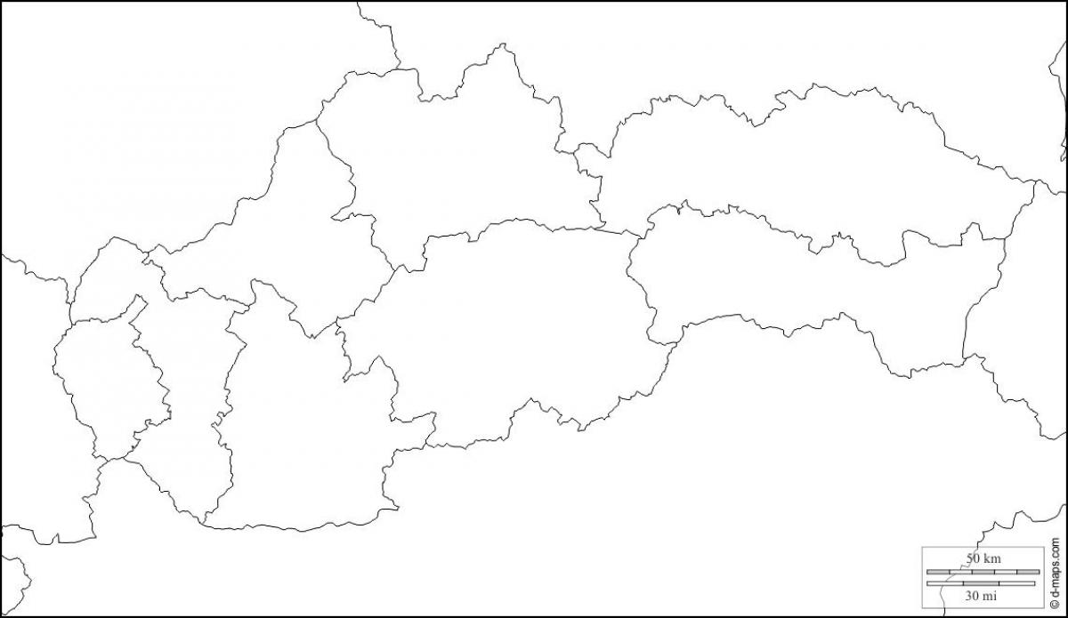mapa d'Eslovàquia en blanc 