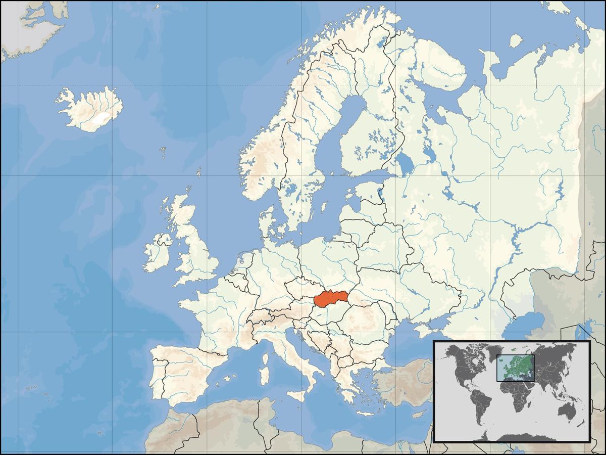 Eslovàquia ubicació en el mapa del món