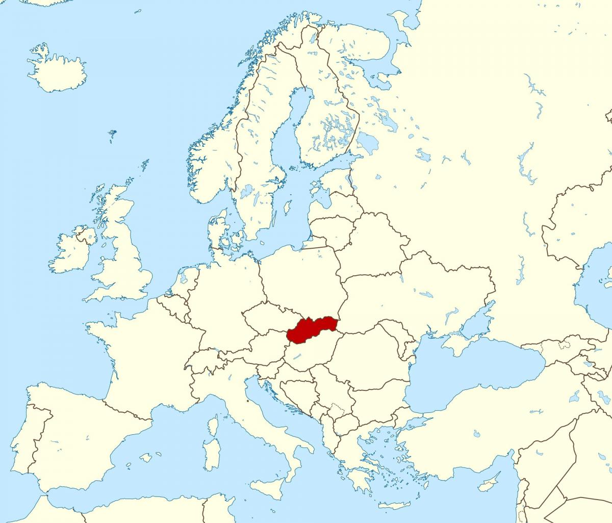 mapa d'Eslovàquia mapa d'europa