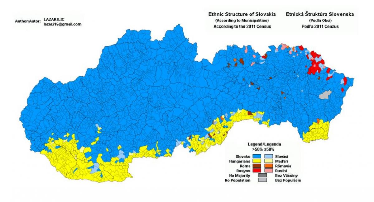 mapa d'Eslovàquia ètnica