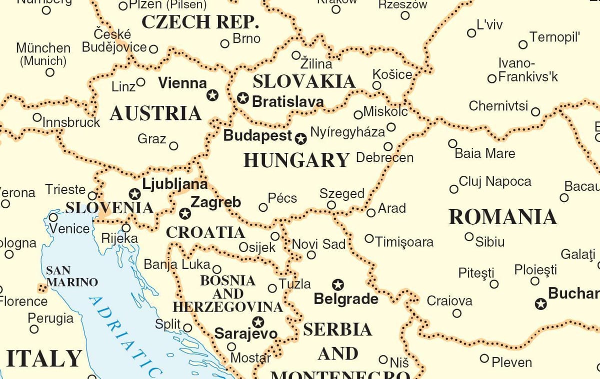 mapa Eslovàquia països de l'entorn