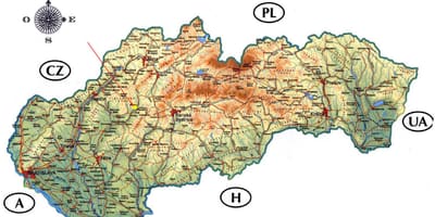 Mapa d'Eslovàquia castells