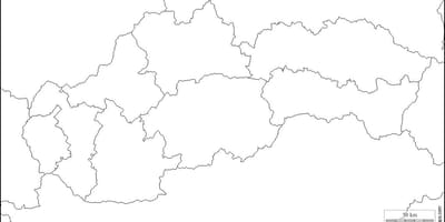 Mapa d'Eslovàquia en blanc 