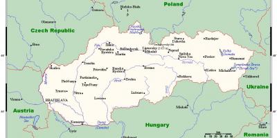 Mapa d'Eslovàquia amb les ciutats