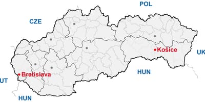 Mapa de kosice, Eslovàquia