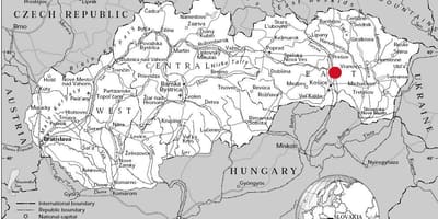 Mapa de l'est d'Eslovàquia