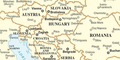 Mapa Eslovàquia països de l'entorn